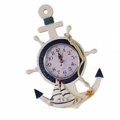 Sharplace Horloge Murale Gouvernail Navire de Mer Objets