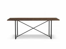 Table à manger bois métal marron 200x100x76cm - bois,