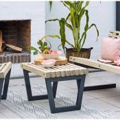 Table - banc de salon de jardin siesta - 80x49x43 cm