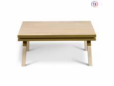 Table basse avec tiroir 100 cm, 100% frêne massif EG2-011TR100