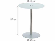 Table basse d’appoint ronde diamètre 43 cm et verre blanc helloshop26 13_0002680