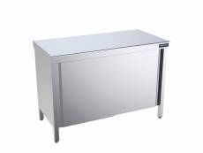 Table centrale avec portes battantes profondeur 700mm - distform - acier inoxydable800x700700850