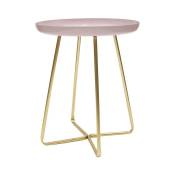 Table d'appoint plateau rond glossy rose