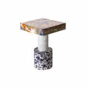 Table d'appoint Swirl / Medium - 30 x 30 x H 44 cm / Effet marbre - Tom Dixon multicolore en plastique