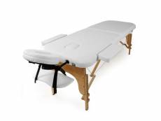 Table de massage 2 zones couleur pliable accoudoirs cosmétique réglable blanc helloshop26 16_0000338
