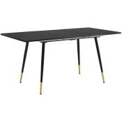 Table de salle à manger rectangulaire scandinave noir chic extensible 120-16080 - Urban Meuble