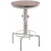 Table haute table de bar style industriel hauteur réglable blanc vieilli - blante