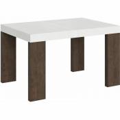 Table Roxell Mix Extensible dessus Frêne Blanc structure Noyer 90x130 Allongée 390