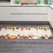 Tapis de cuisine 70x180 cm Rectangulaire impnum 17 Beige Cuisine adapté au chauffage par le sol