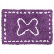 Tapis épais pour enfant microfibre 90 x 60 cm violet - Violet - Violet et blanc