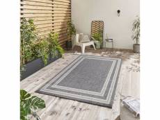 Topo - tapis extérieur/intérieur tissé plat - gris & crème 80 x 150 cm ARUBA801504901GREY