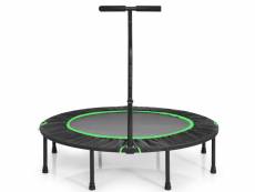 Trampoline de fitness pliable φ120cm giantex poignée forme t hauteur ajustable patins antidérapants limite 65 kg pour enfants vert