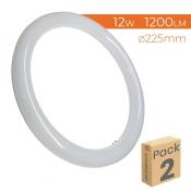 Tube T8 Circulaire G10 225mm 12W 1200LM 6500K Blanc Froid 6500K - Lot de 2 U. - Blanc Froid 6500K