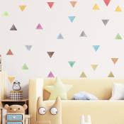 Un lot de Stickers Muraux triangles colorés, Autocollant Mural Décoration murale pour salon chambre bureau