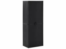 Vidaxl armoire de rangement de jardin noir 65x45x172 cm pp