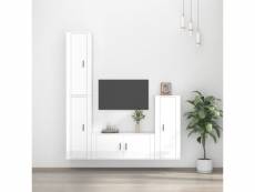Vidaxl ensemble de meubles tv 4 pcs blanc brillant bois d'ingénierie VIDAXL