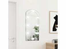 Vidaxl miroir avec éclairage led 90x45 cm verre arche