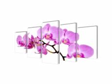 Vidaxl set de toiles murales imprimées orchidée 200