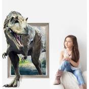 3D mur cassé réaliste dinosaure chambre salon enfants