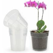 6 pièces Pot de Fleurs Plastique Transparent Pot de Fleurs extérieur Pot de Fleurs pépinière, adapté pour Balcon intérieur, Bureau, extérieur