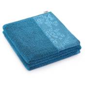 Ameliahome - serviette de bain crea couleur turquoise