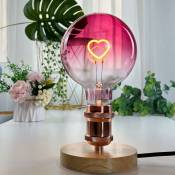 Ampoule Led Grand Globe Edison Ampoule G125 Rose Couleur Coeur Filament 2W Dimmable Spécialité Ampoule Décorative 220-240V E27 - Groofoo
