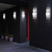 Appliques murales d'extérieur lampe de façade lampe de jardin argentée lampe de patio, 1x E27. LxH 10x31,8 cm, lot de 4