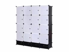 Armoire plastique.étagère de rangement diy pour le stockage de vêtements/livres.14 cubes.noir blanc