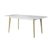 Azura Home Design - Table extensible nordi 140/180 x 75 x 80 cm chêne et blanc