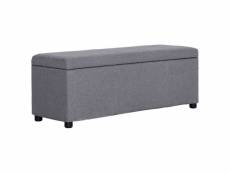 Banquette pouf tabouret meuble banc avec compartiment de rangement 116 cm gris clair polyester helloshop26 3002051