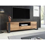 Bestmobilier - Willow - meuble tv - bois et gris - 180 cm - style industriel - bois / gris - Bois / Gris