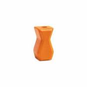 Bougeoir Edge / 5.5 x 5 x H 10 cm - Grès - & klevering orange en céramique