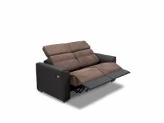 Canapé 2 places relax électrique confort loft avec système zéro wall bicolore gris - taupe 20100997919