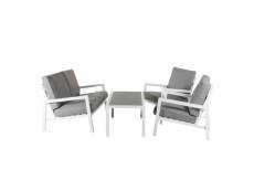 Canapé 2 places+2 fauteuils+table basse,coussins grise O28860551