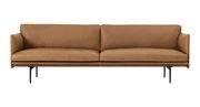 Canapé droit Outline / 3 places - L 220 cm - Cuir - Muuto marron en cuir