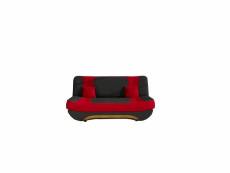 Canapé en lit convertible avec coffre 3 places de rangement relax - clic clac, banquette - en tissu feba (noir + rouge (alova 04+ alowa 46)) FR04114