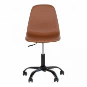 Chaise de bureau en simili cuir marron