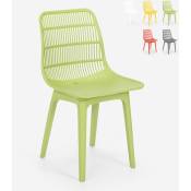 Chaise de cuisine bar restaurant et jardin moderne en polypropylène Bluetit Couleur: Vert