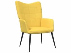Chaise de relaxation 62x68,5x96 cm jaune moutarde tissu