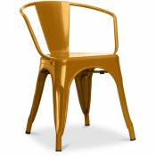 Chaise de salle à manger avec accoudoir Stylix design industriel en Métal - Nouvelle édition Doré - Acier - Doré