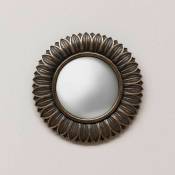 Chehoma - Miroir convexe résine fleur bronze 18cm