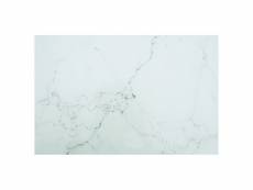 Dessus de table blanc 100x62 cm 8 mm verre trempé design marbre