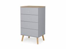 Dot - petit meuble de rangement en bois 4 tiroirs h98cm - couleur - gris clair 9001654612
