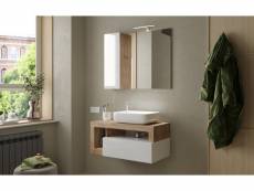 Ensemble salle de bain meuble suspendu+miroir+vasque