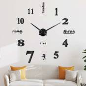 Ersandy - 3D Horloge Murale, diy Horloge Murale Digitale, Mouvement Silencieux, Horloge Murale Design Moderne, Horloge Murale Geante pour Chambre