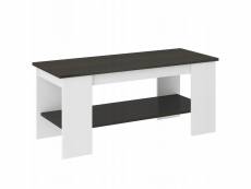 Framire table basse moderne 120 x 50 x 45cm mélange wengé blanc