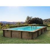 Habitat Et Jardin - Piscine bois en kit rectangle Murano - 12.20 x 6.20 x 1.44 m