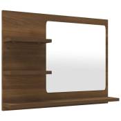 Helloshop26 - Miroir de bain 60 x 10,5 x 45 cm bois d'ingénierie marron