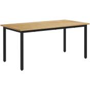 Homcom - Table basse rectangulaire style industriel dim. 100L x 50l x 45H cm métal noir bois de sapin pré-huilé - Beige