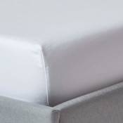 Homescapes - Drap-housse uni 90 x 190 cm 100 % coton égyptien 1000 fils coloris blanc - Blanc